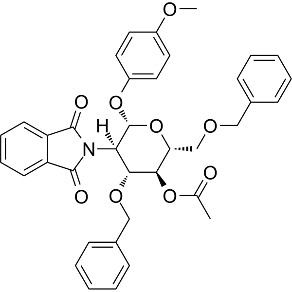 GlcNPhth[36Bn,4Ac]-β-MP (4-Methoxyphenyl 4-O-Acetyl-3,6-di-O-benzyl-2-deoxy-2-phthalimido-beta-D-glu